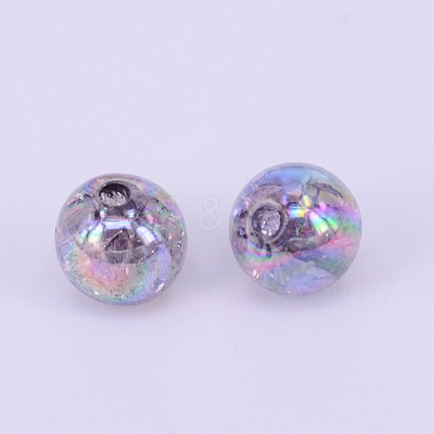 Electroplate Crackle Acrylic Beads CCG-WH0001-8mm-04-1