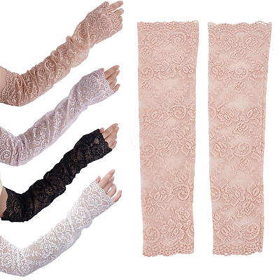 4 Pairs 4 Colors Polyester Long Oversleeves AJEW-HY0003-44-1