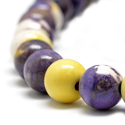 Synthetic Ocean White Jade Beads Strands G-S254-6mm-C08-1