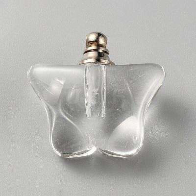 Glass Bottle Locket Pendants GLAA-WH0033-65-1