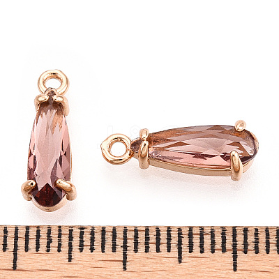 Faceted Glass Pendants GLAA-T010-004G-1