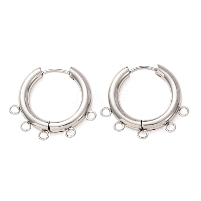 304 Stainless Steel Hoop Earring Findings STAS-D183-02G-P-1