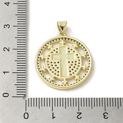 Brass Micro Pave Clear Cubic Zirconia Pendants KK-I708-04E-G-1