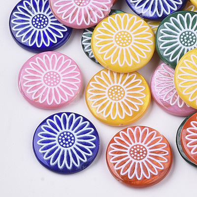 Spray Paint Freshwater Shell Beads X-SHEL-N026-05-1