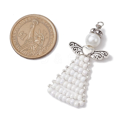 Glass Seed Beads Pendants PALLOY-MZ00381-02-1