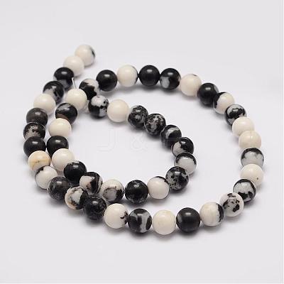 Natural Zebra Jasper Bead Strands G-K153-B05-10mm-1