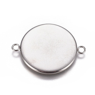 Tarnish Resistant 304 Stainless Steel Cabochon Connector Settings X-STAS-G127-14-25mm-P-1