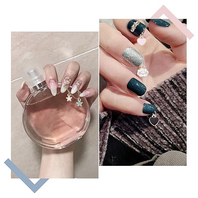 DIY 120Pcs Alloy Enamel Nail Art Dangle Charm Decoration Sets MRMJ-SC0001-06-1