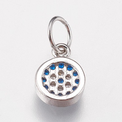 Brass Micro Pave Cubic Zirconia Charms ZIRC-E145-07P-1