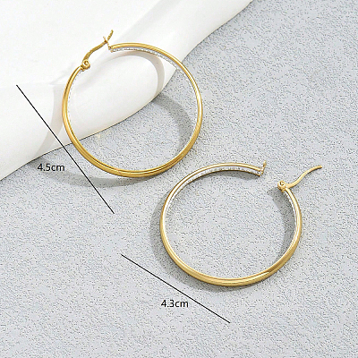 Vintage Stainless Steel Hoop Earrings ZA9910-1