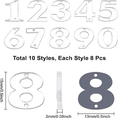 80Pcs 10 Style Acrylic Sew on Rhinestone FIND-FG0001-23-1
