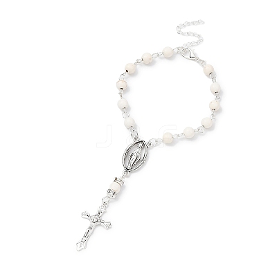 Alloy Cross Charm Bracelets BJEW-TA00423-02-1