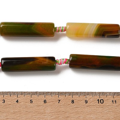Natural Banded Agate(Dyed & Heated) Beads Strands G-A312-A02-01-1