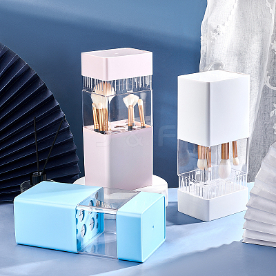ABS with Plastic Cosmetic Brush Storage Container AJEW-WH0168-18B-1