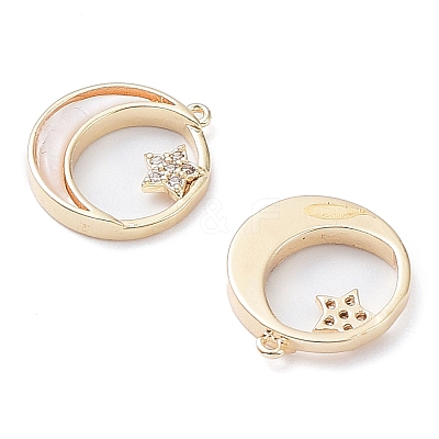 Rack Plating Brass Shell Pendants KK-A183-52G-1
