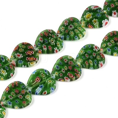 Handmade Millefiori Glass Beads Strands LAMP-T021-29E-1