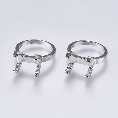 Alloy Finger Ring Prong Settings X-PALLOY-K143-18P-1
