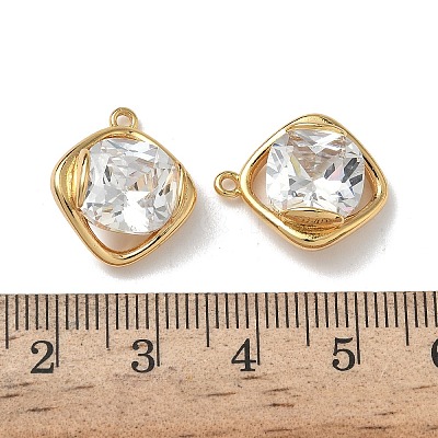 Brass Micro Pave Cubic Zirconia Pendants KK-Z136-20G-1