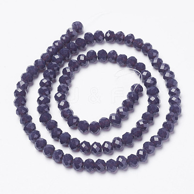 Opaque Solid Color Glass Beads Strands EGLA-A034-P4mm-D13-1