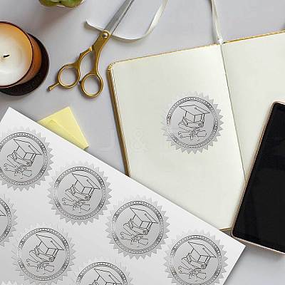 12 Sheets PET Adhesive Wax Seal Stickers DIY-WH0524-003-1