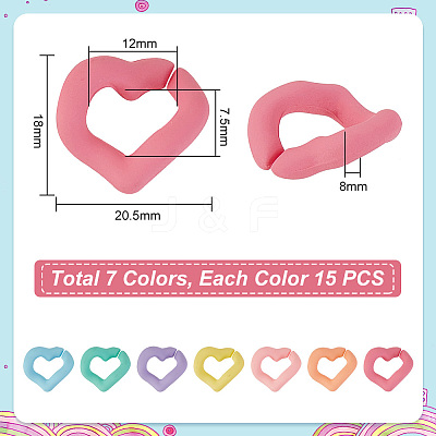 105pcs 7 colors Opaque & Transparent Acrylic Linking Rings OACR-PH0001-99-1