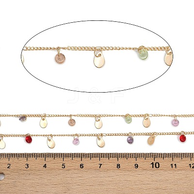 Brass Teardrop with Flat Round Link Chains CHC-H115-02G-1