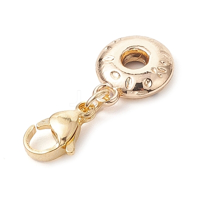 Donut Alloy Enamel Pendant Decorations HJEW-JM01913-1