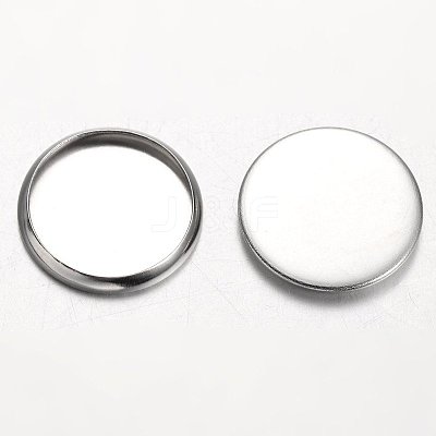 Non-Tarnish Stainless Steel Plain Edge Bezel Cups X-STAS-M226-03B-1