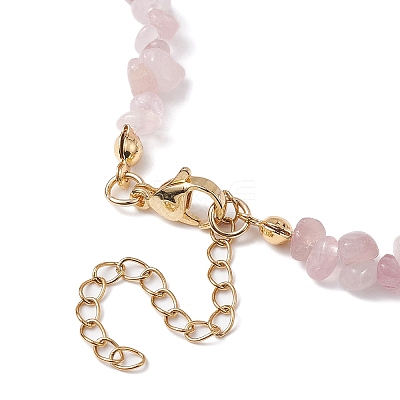 Natural Rose Quartz Chip Beaded Necklace NJEW-JN04616-03-1