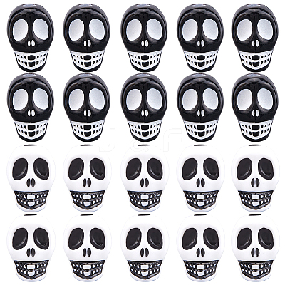 160Pcs 2 Colors Opaque Acrylic Beads MACR-SC0001-65-1