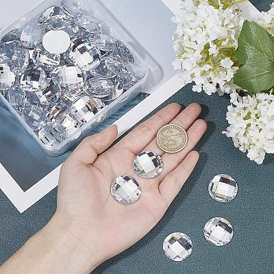 80Pcs Imitation Taiwan Acrylic Rhinestone Flat Back Cabochons GACR-FG0001-09-1