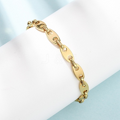 304 Stainless Steel Coffee Bean Chain Bracelets for Women BJEW-F536-11G-1