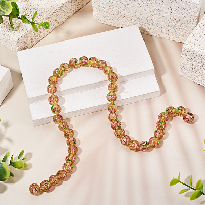 1 Strand Handmade Glod Sand Lampwork Beads Strands LAMP-TA0002-09D-1