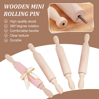 Wooden Rolling Pin TOOL-WH0130-10-1