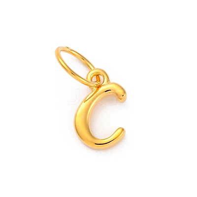 925 Sterling Silver Letter Charms with Jump Rings STER-R008-01G-C-1