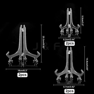 6Pcs 3 Styles Plastic Display Stands ODIS-NB0001-11-1