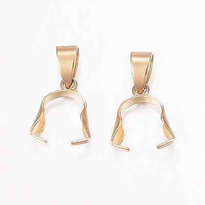 Ion Plating(IP) 304 Stainless Steel Pendant Pinch Bails STAS-E127-10G-1
