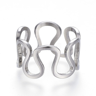 Tarnish Resistant 304 Stainless Steel Wide Band Rings RJEW-G081-29P-1