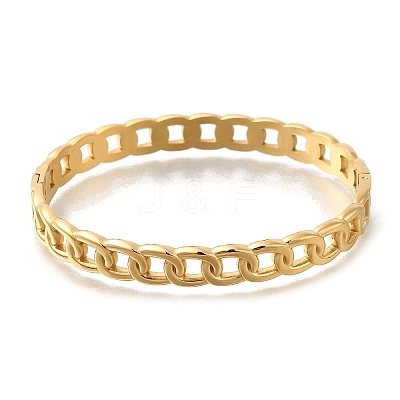 304 Stainless Steel Curb Chains Hinged Bangles STAS-M075-06G-1