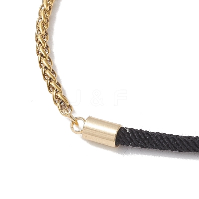 304 Stainless Steel Wheat Chains with Nylon Cord Mixed Chain Bracelets BJEW-JB13288-02-1