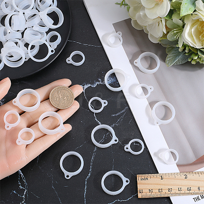 60Pcs 2 Style Silicone Pendant SIL-GF0001-43D-1