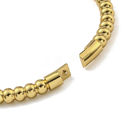 PVD Vacuum Plating 202 Stainless Steel Beaded Hinged Bangles for Women Men BJEW-M317-06C-G-1