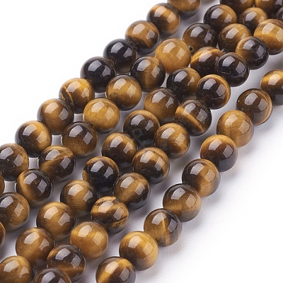 Natural Tiger Eye Beads Strands G-G099-6mm-4-1