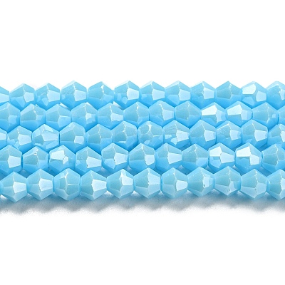 Opaque Solid Color Electroplate Glass Beads Strands GLAA-F029-P4mm-C12-1