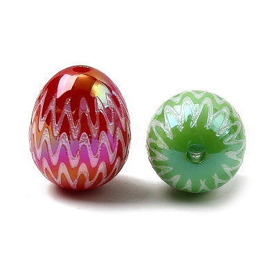 UV Plating Opaque Acrylic Beads OACR-H054-06-1