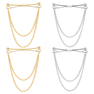4Pcs 2 Colors Alloy Hanging Chain Brooch FIND-GA0008-66-1
