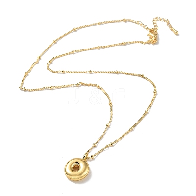 Initial Letter Brass Pendant Necklace NJEW-A015-21G-O-1