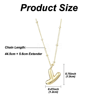 1Pc Initial Letter Brass Pendant Necklaces NJEW-YW0001-24Y-1
