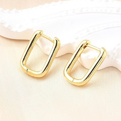 Brass Huggie Hoop Earrings LS-EJEW-F245-04G-A-1