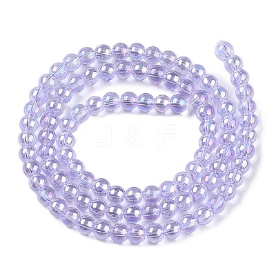 Electroplate Transparent Glass Beads Strands X-GLAA-T032-T4mm-AB01-1